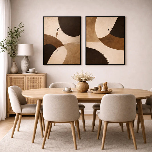 Luxury Abstract Wall Art Pair for Elegant Interiors