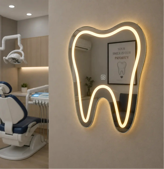 Tooth Shape Irregular LED Mirror for Modern Interiors