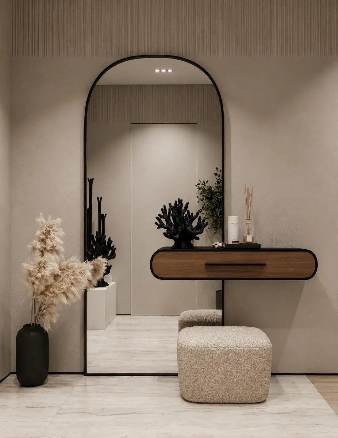 Modern Mirror and Console Table for Bedroom, Hallway & Entryway