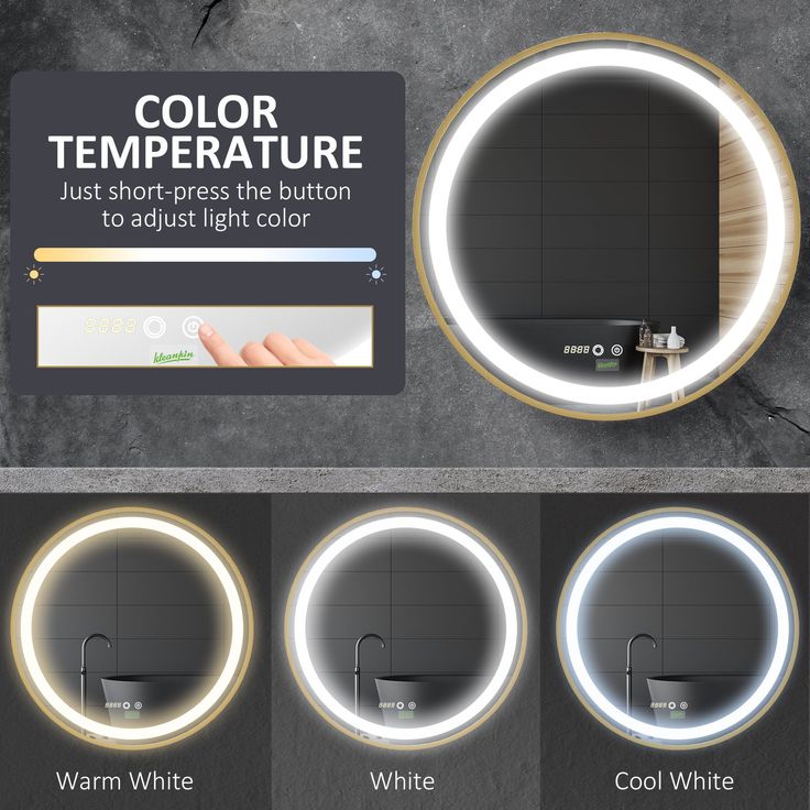 Circular LED Mirror with Light – Minimal Glow for Elegant Spaces V-1