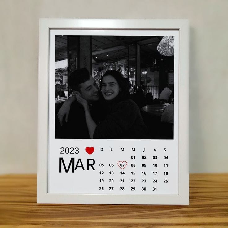 Personalized Calendar Photo Frame | Custom Special Date Anniversary Gift | Decorsz