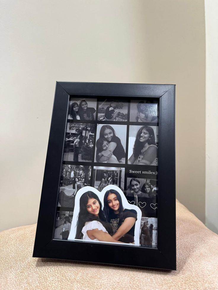 Personalized Best Friend Photo Collage Frame | Custom "Sweet Smiles" Sisterhood Gift
