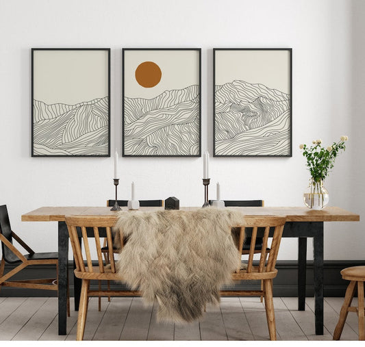 Minimal Mountain Wall Art Decor for Office Interiors