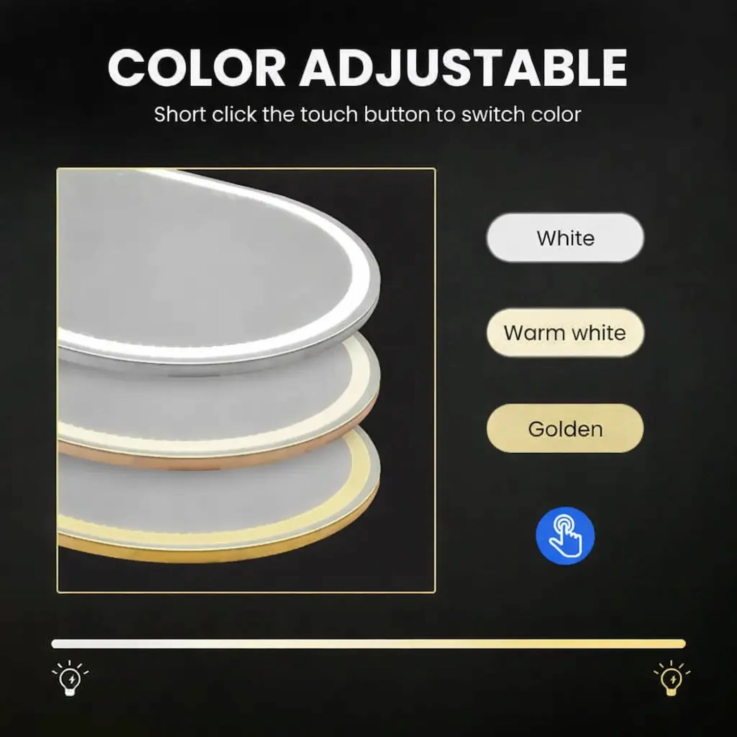 Illuminated Wall Mirror with Modern Decorative Frame