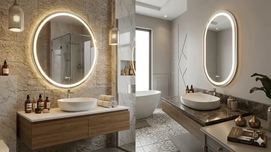 Round vs oval LED bathroom mirrors in modern Pakistani home interiors