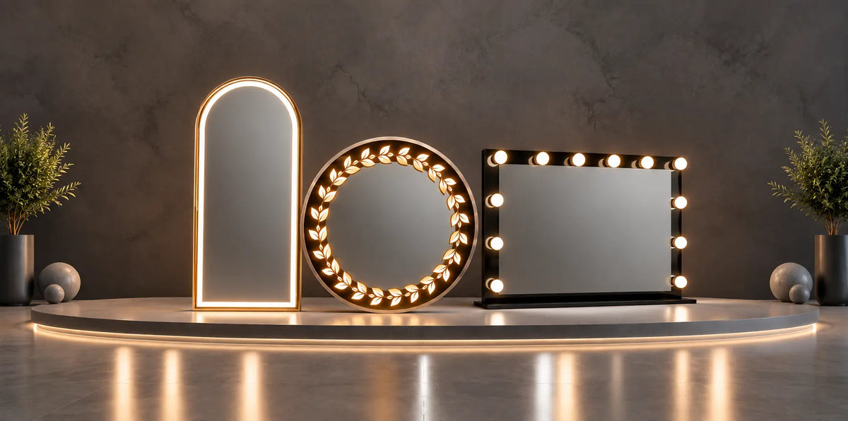 LED mirrors collection in Pakistan featuring modern illuminated mirror designs