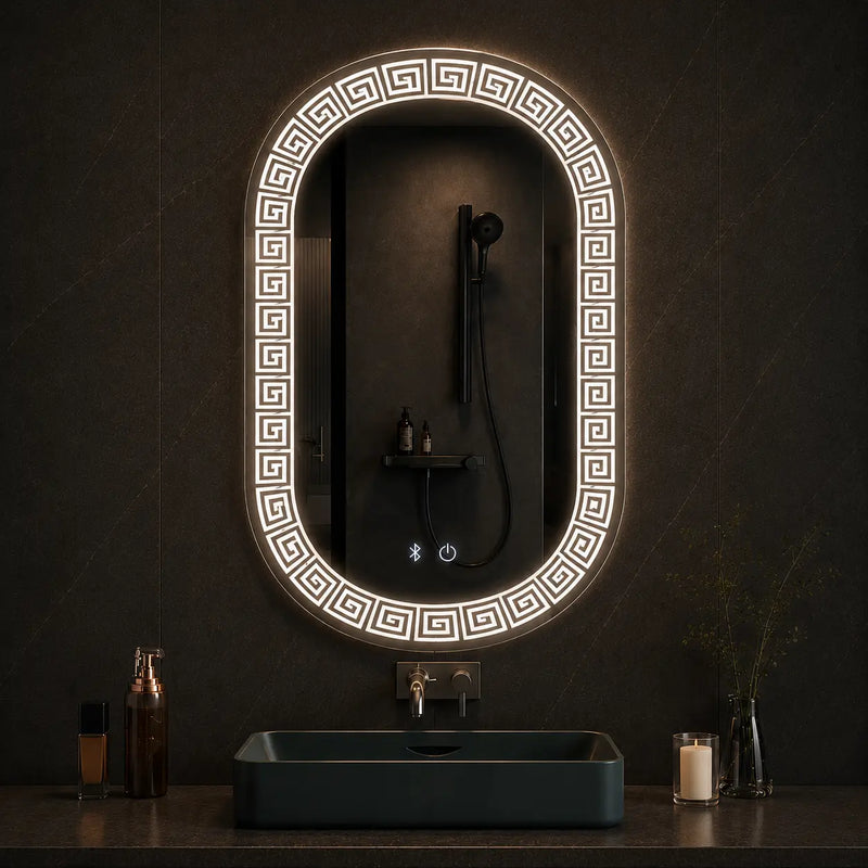 Oval LED Mirror Pakistan — Sophisticated Smart Touch Lighted Mirror for Bathroom & Vanity by Decorsz