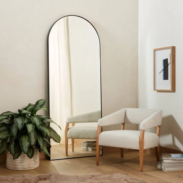 Arched Full-Length Mirror with Stand – Elegant Home Décor