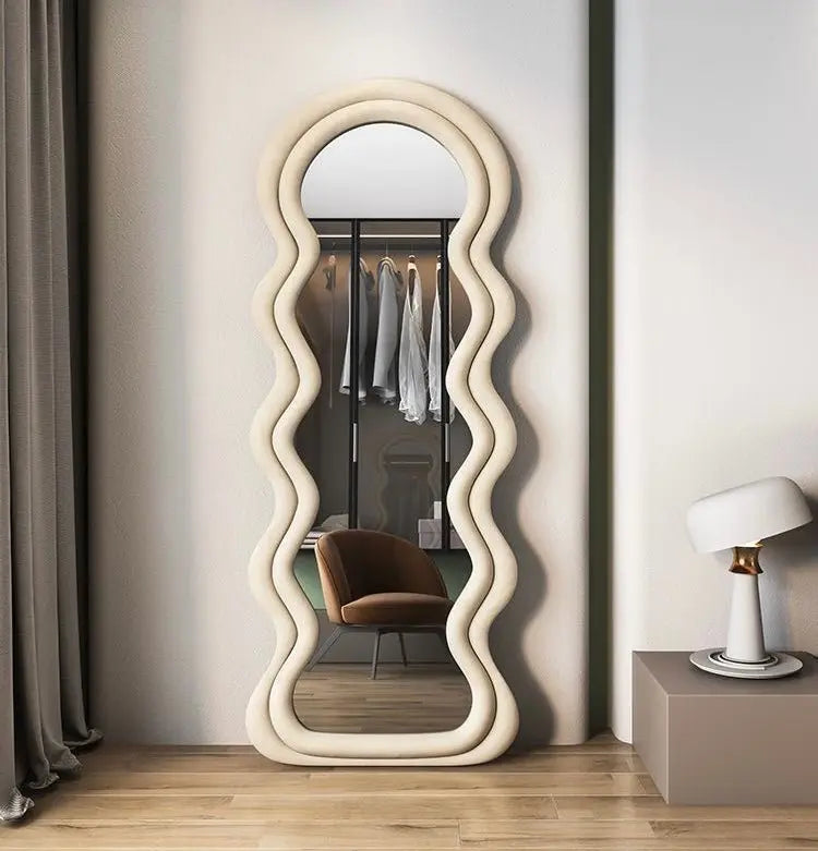 6 feet standing mirror with sleek frame for modern living room and bedroom 