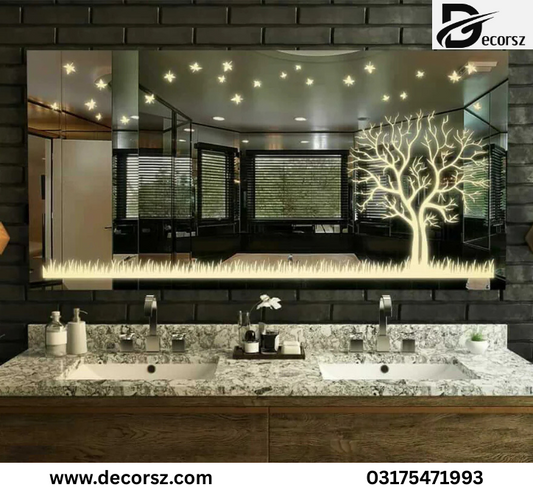Rectangular LED Mirror with Touch Light – Wall Mounted Vanity Mirror