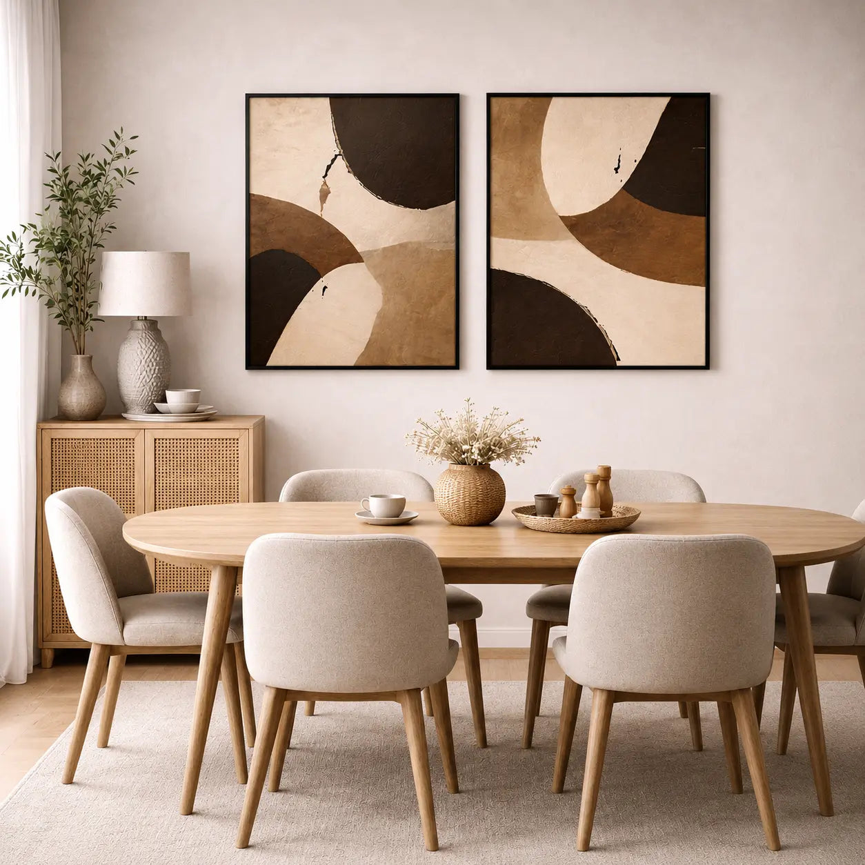 Luxury Abstract Wall Art Pair for Elegant Interiors