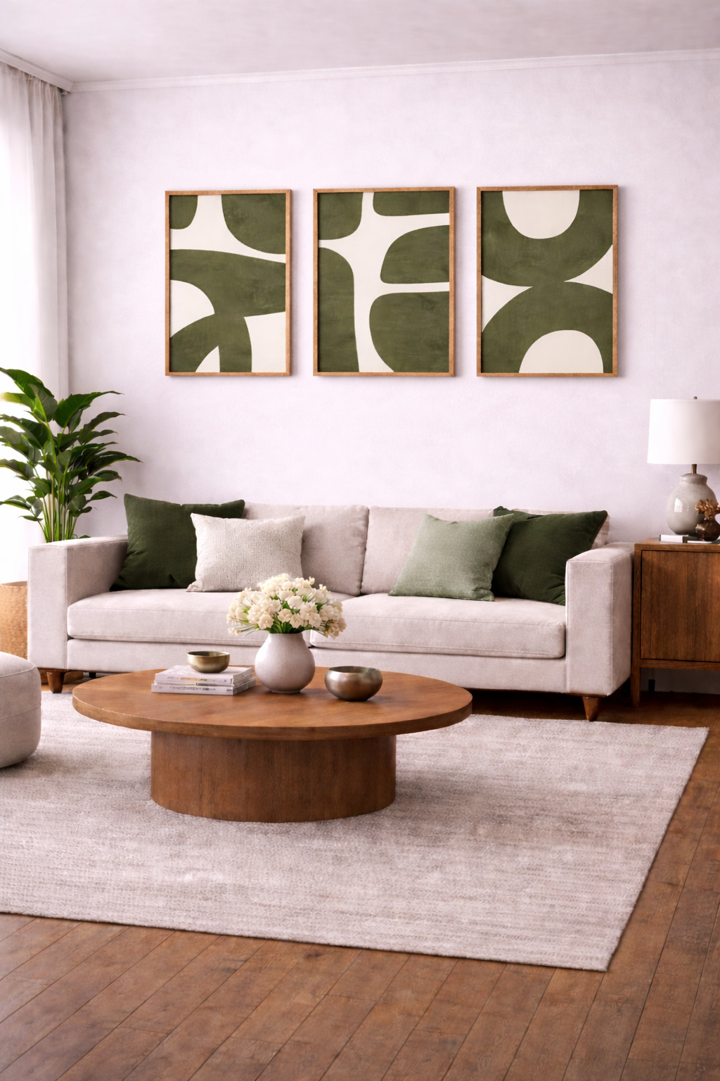 Set of 3 Abstract Line Art Face Canvas | Terracotta Boho Wall Decor