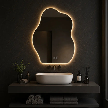 Unique Wall Mirror with LED Light for Modern Bathrooms
