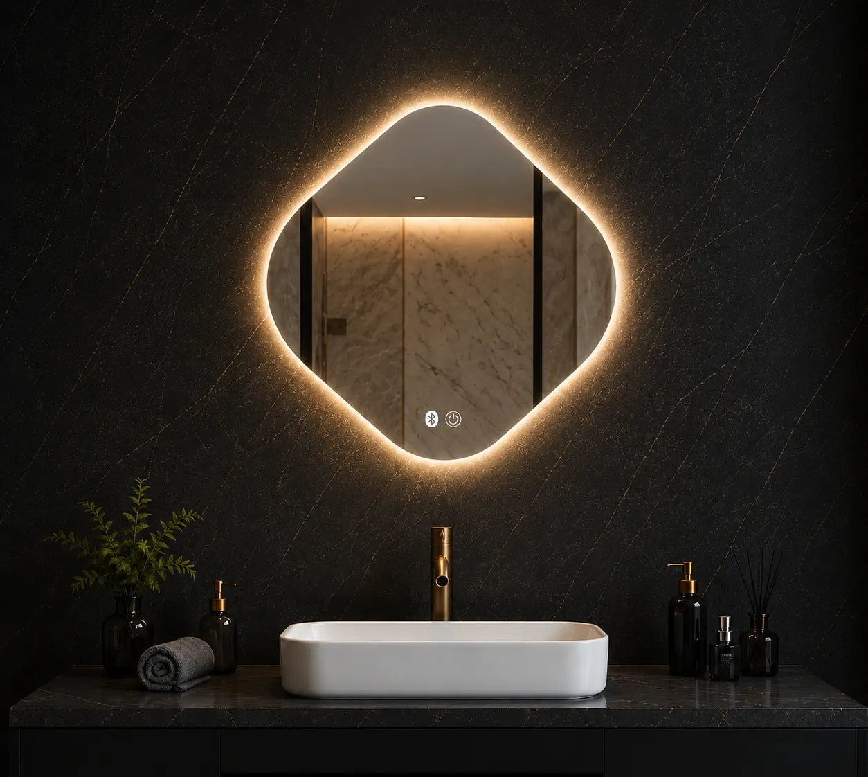 Irregular LED Bathroom Mirror for Modern Interiors