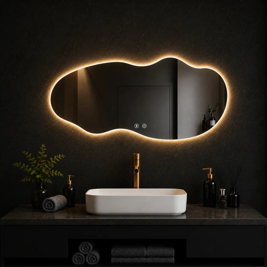 Modern Abstract Mirror with LED Light for Stylish Walls
