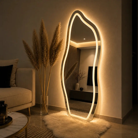 LED full size mirror Modern floor mirror with LED lighting 