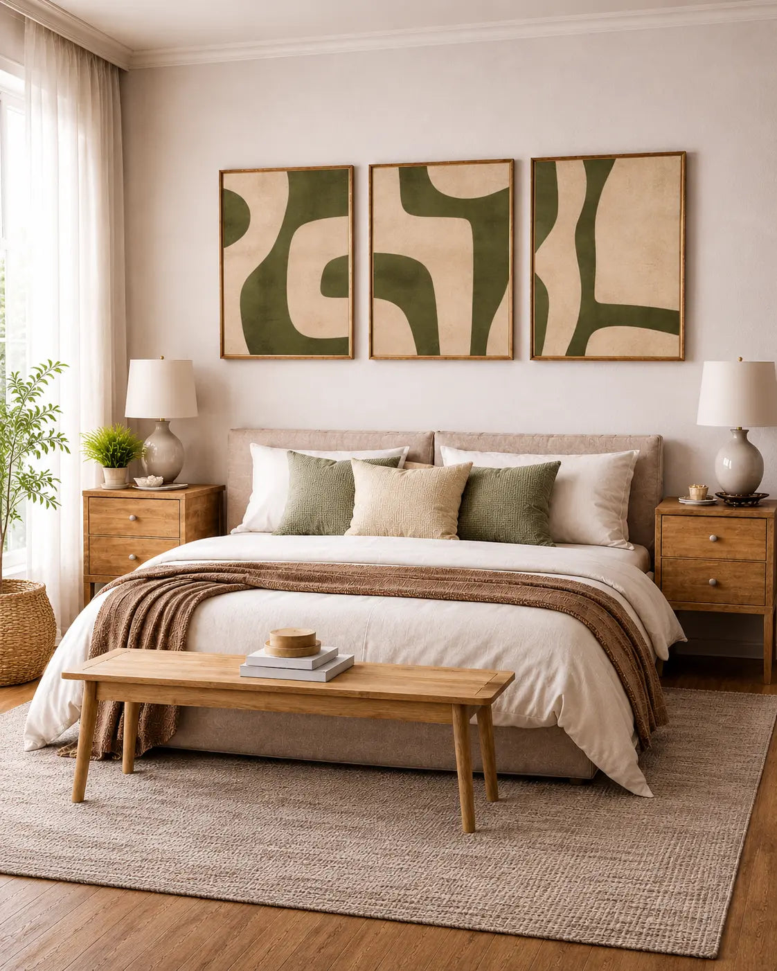 Premium Green Abstract Wall Decor for Living Room