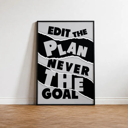 office wall decoration motivational quote frame with bold black and white text