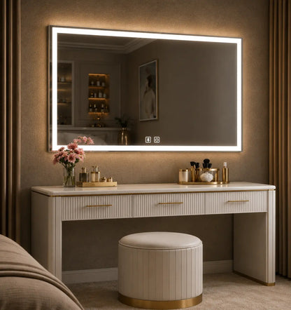 modern dressing mirror with lights for bedroom vanity setup