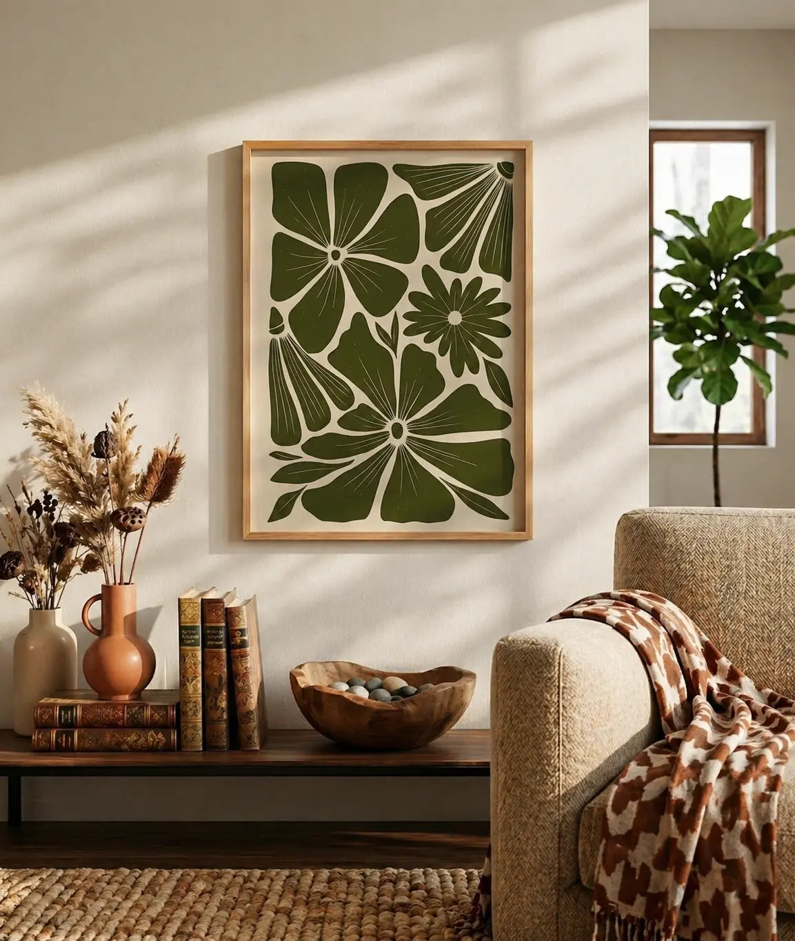 Botanical Canvas Artwork for Minimal Modern Interiors