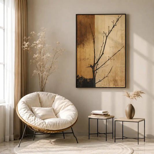 Nature Inspired Wall Art with Earthy Tree Branch Design
