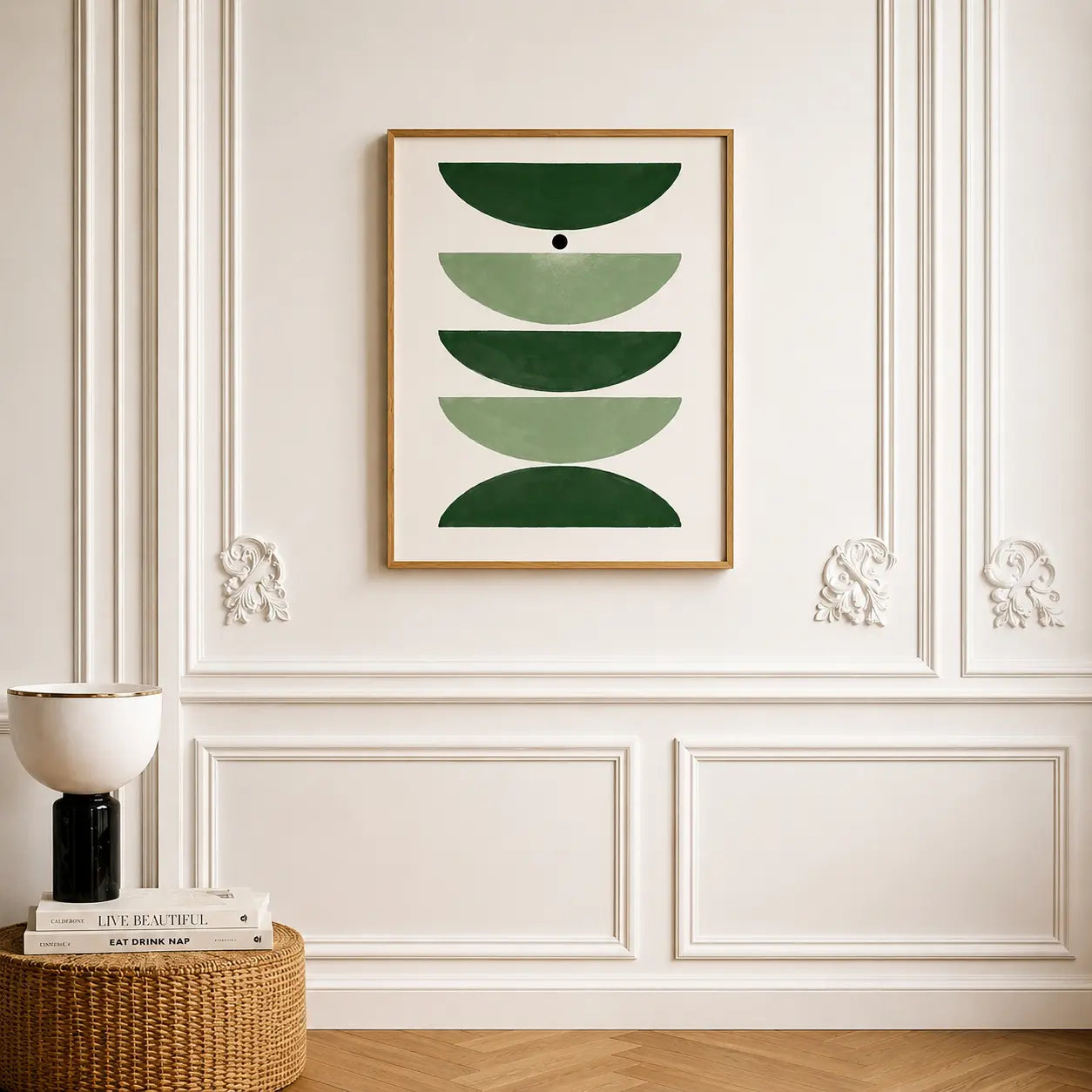 Modern Crescent Shape Abstract Geometric Wall Art for Home