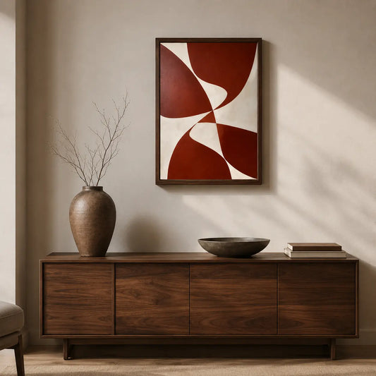 Bold Abstract Curved Wall Art for Lounge Interiors