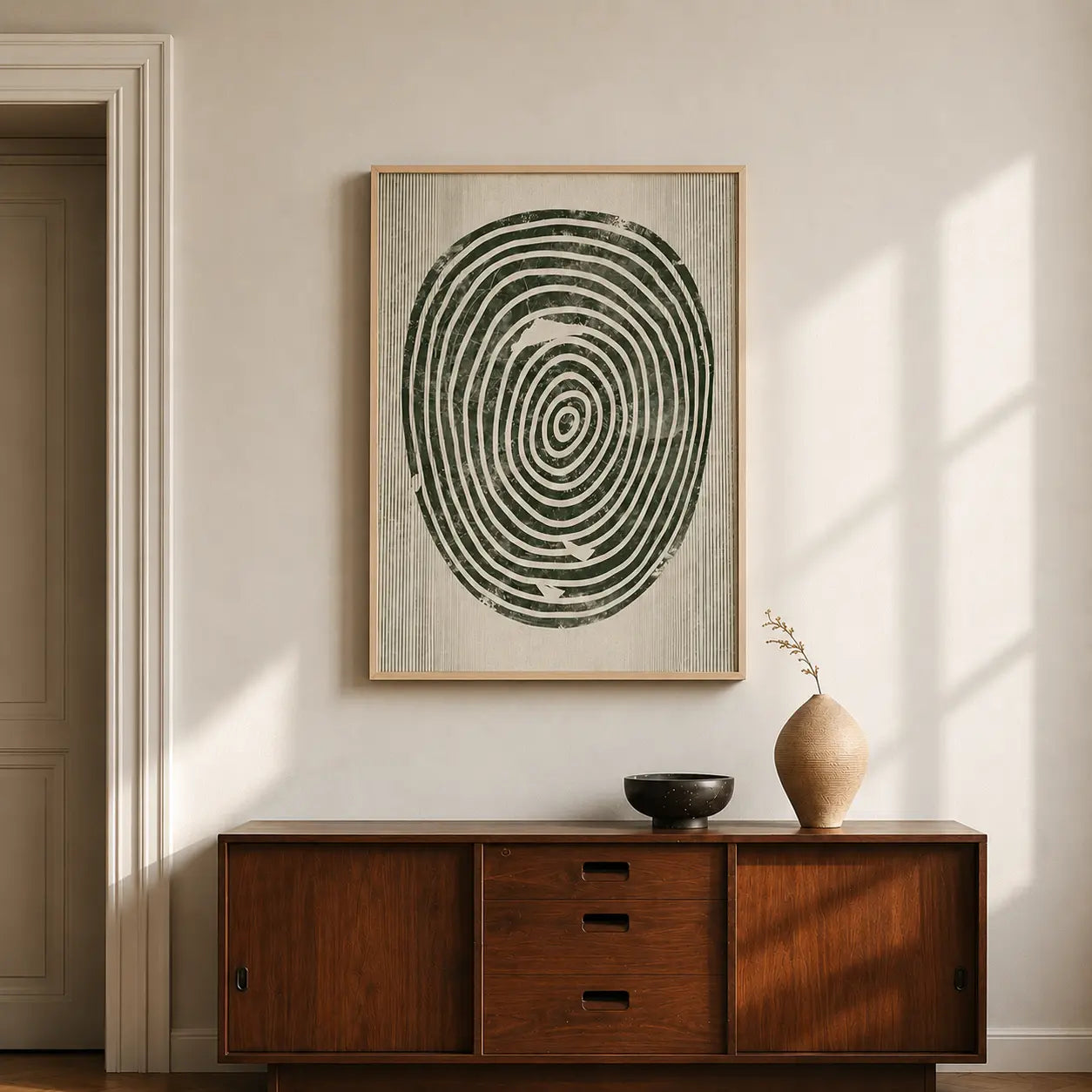 Minimal Fingerprint Framed Wall Art for Modern Decor