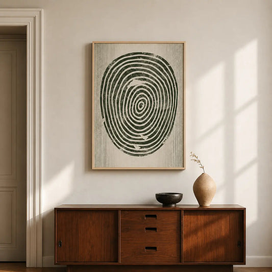 Minimal Fingerprint Framed Wall Art for Modern Decor