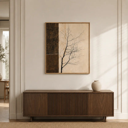 Minimal Abstract Tree Wall Art Split Panel Design