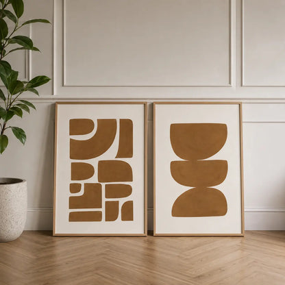 Minimal Abstract Wall Frames for Bedroom Decor