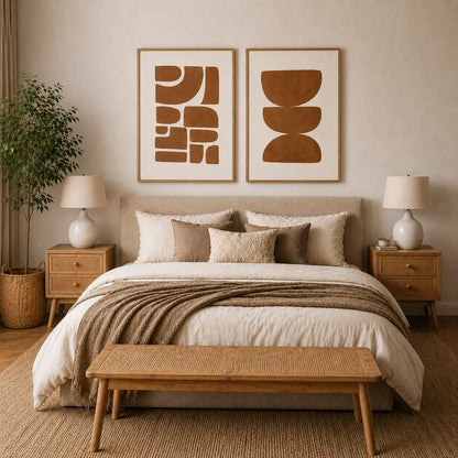 Minimal Abstract Wall Frames for Bedroom Decor