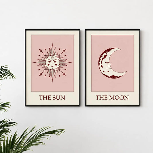 Sun and Moon Wall Frames for Interior Decor