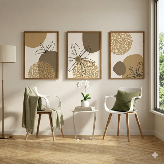 Botanical Picture Frames Wall Set of 3 for Modern Homes