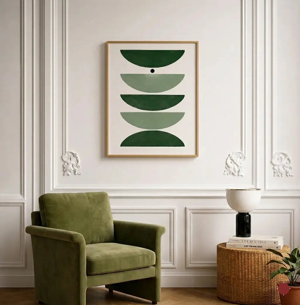 Modern Crescent Shape Abstract Geometric Wall Art for Home