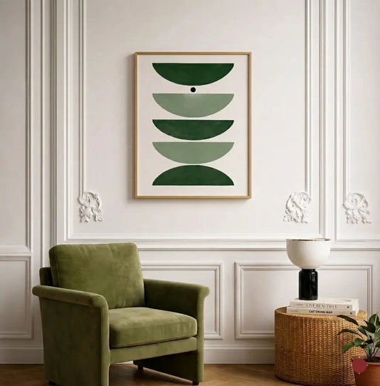 Modern Crescent Shape Abstract Geometric Wall Art for Home