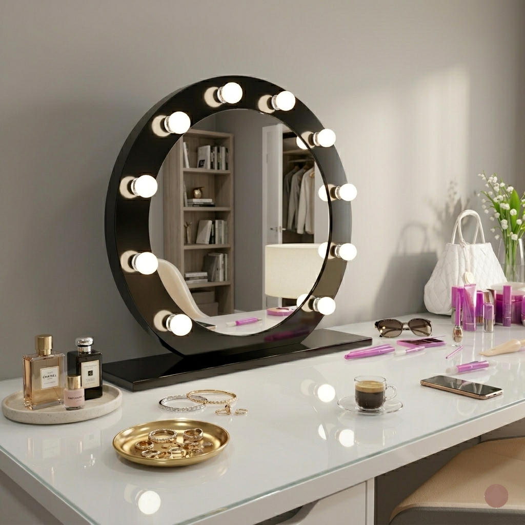 Makeup Mirror with Lights Pakistan – Round Vanity Bulb Mirror