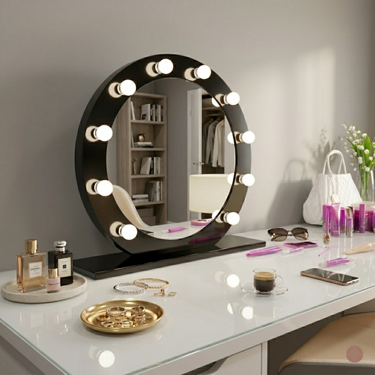 Makeup Mirror with Lights Pakistan – Round Vanity Bulb Mirror