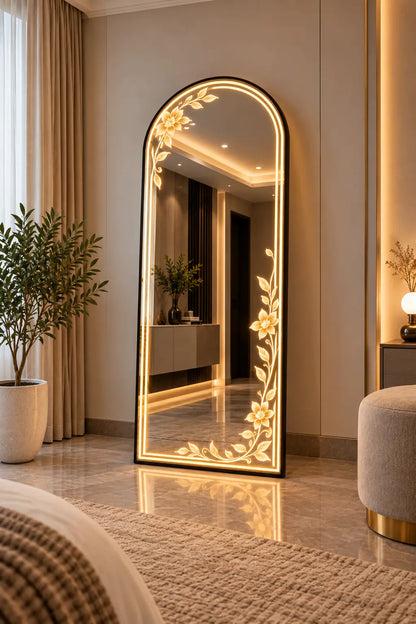 Floral Arch LED Mirror