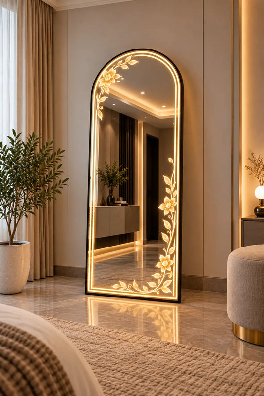 Floral Arch LED Mirror