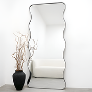 Modern Wavy Full-Length Standing Mirror – Abstract Minimalist Design