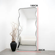 Modern Wavy Full-Length Standing Mirror – Abstract Minimalist Design