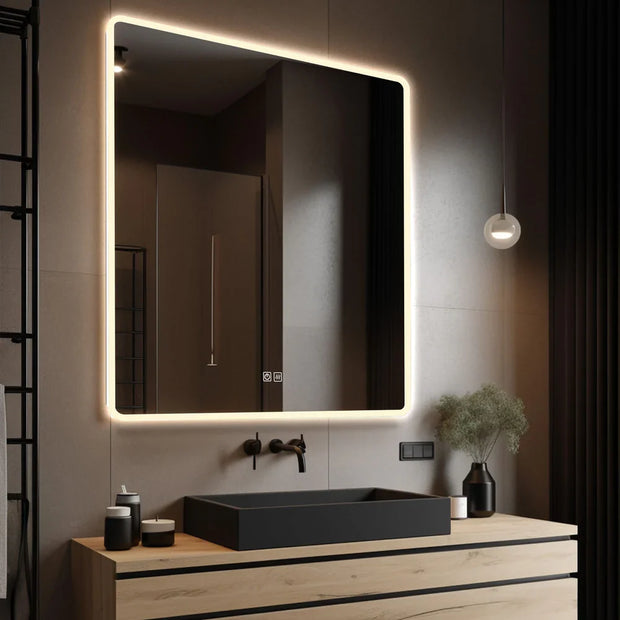 Premium LED Bathroom Mirror – Smart Front & Backlit Rectangle Vanity Mirror with Touch Control, Anti-Fog (Optional), Multi-Light Modes & Wall Mount – Modern Home Decor for Makeup & Shaving
