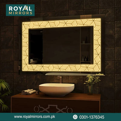 LED Bathroom Mirror – Rectangle Front & Backlit Vanity Mirror with Touch Dimming, Anti-Fog (Optional), Multi-Light Modes | Wall Mounted for Makeup, Shaving & Modern Home Decor