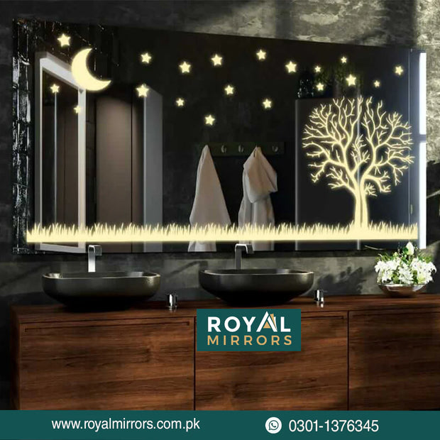 Smart LED Bathroom Mirror – Rectangle Wall-Mounted Vanity Mirror with Front & Backlit Lighting, Dimmable Touch Control, Optional Anti-Fog & Multi-Light Modes for Makeup & Shaving
