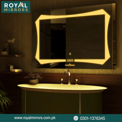 Smart LED Bathroom Mirror – Rectangle Wall-Mounted Vanity Mirror with Front & Backlight, Dimmable Touch Control, Anti-Fog (Optional), and Multi-Light Color Modes for Makeup & Shaving