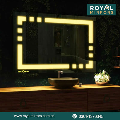 LED Bathroom Vanity Mirror – Rectangle Wall-Mounted Mirror with Front & Backlight, Dimmable Touch Control, Anti-Fog Option & Multi-Color Light Modes for Makeup, Shaving & Home Decor
