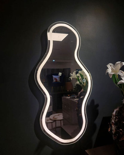 LED mirror with light for modern bedroom and living room decor