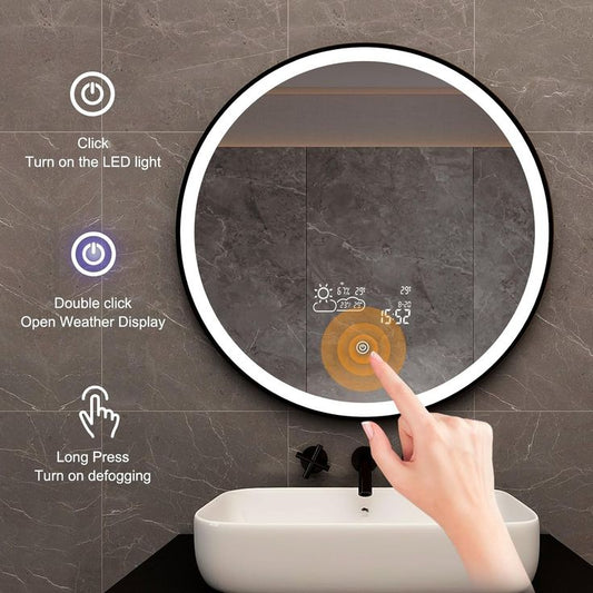 Modern Round LED Mirror – Frameless Design V-4