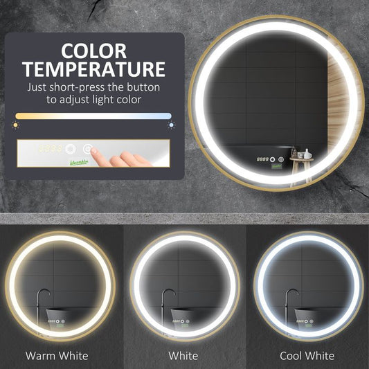 Circular LED Mirror with Light – Minimal Glow for Elegant Spaces  V-1